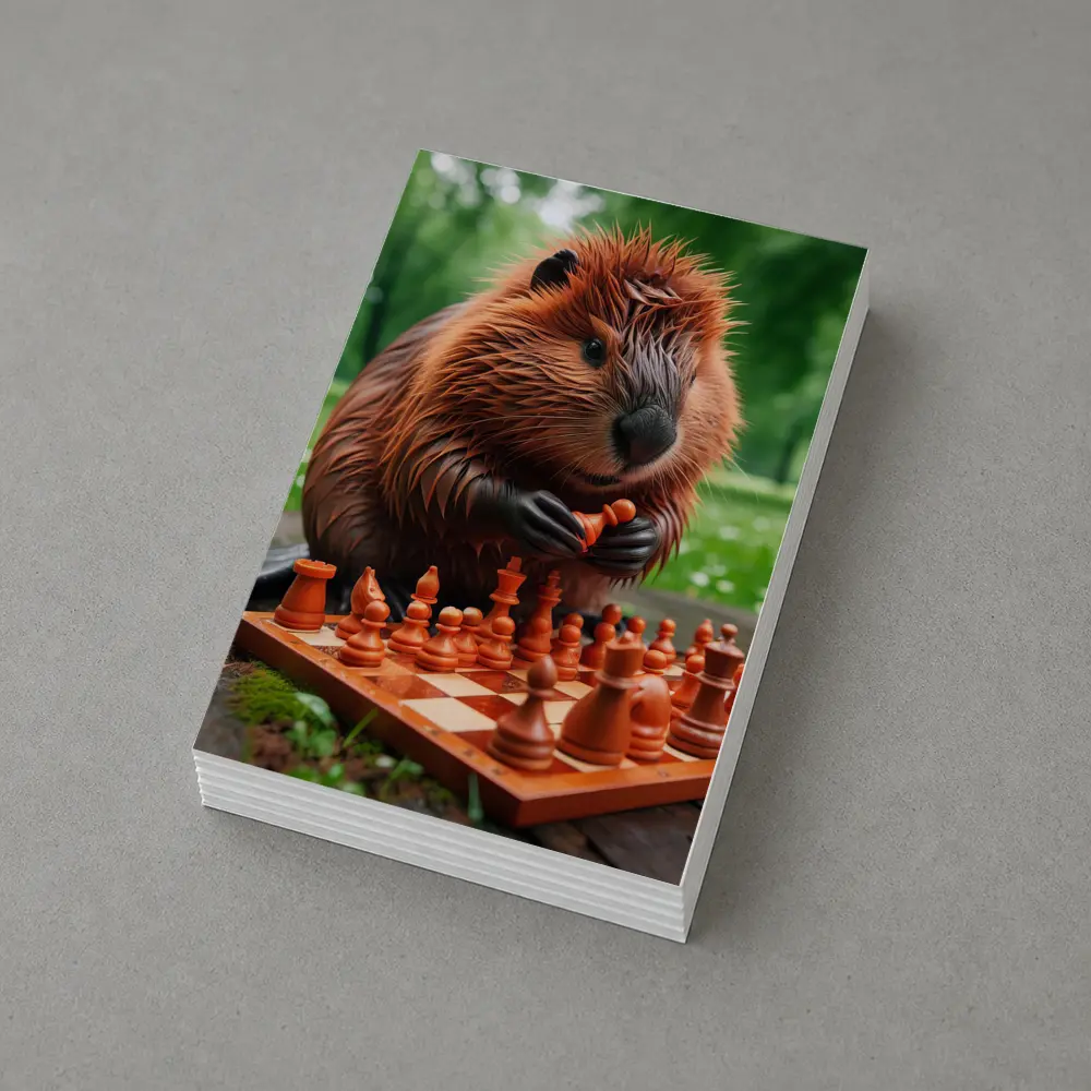 Beaver Playing Chess in Green Park – Postcards