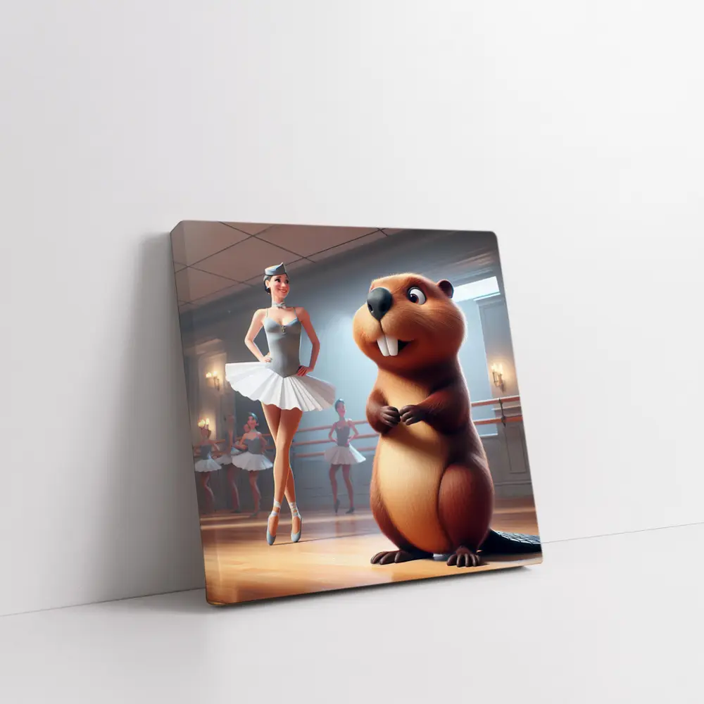 Beaver and Ballerina in Dance Studio – Wall Art