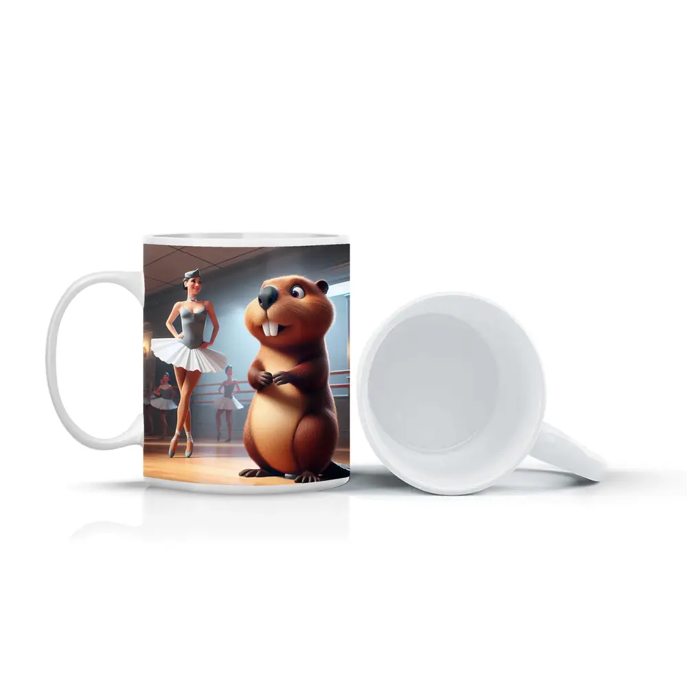 Beaver and Ballerina in Dance Studio – Mugs
