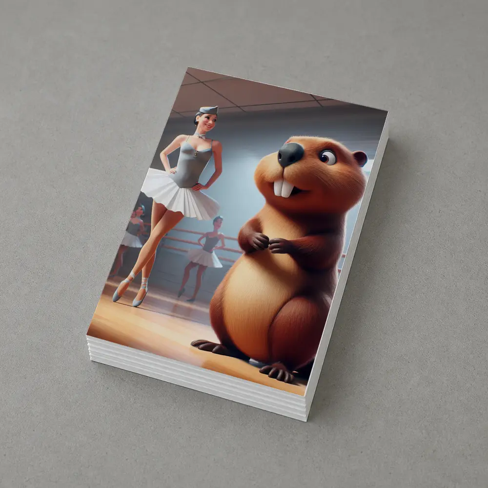 Beaver and Ballerina in Dance Studio – Postcards