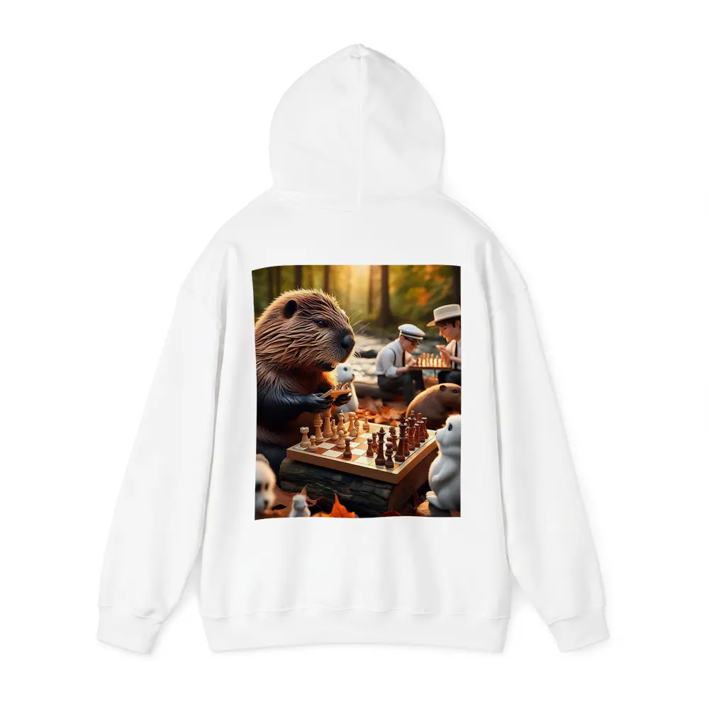 Beaver Playing Chess Autumn Forest Scene – Hoodies