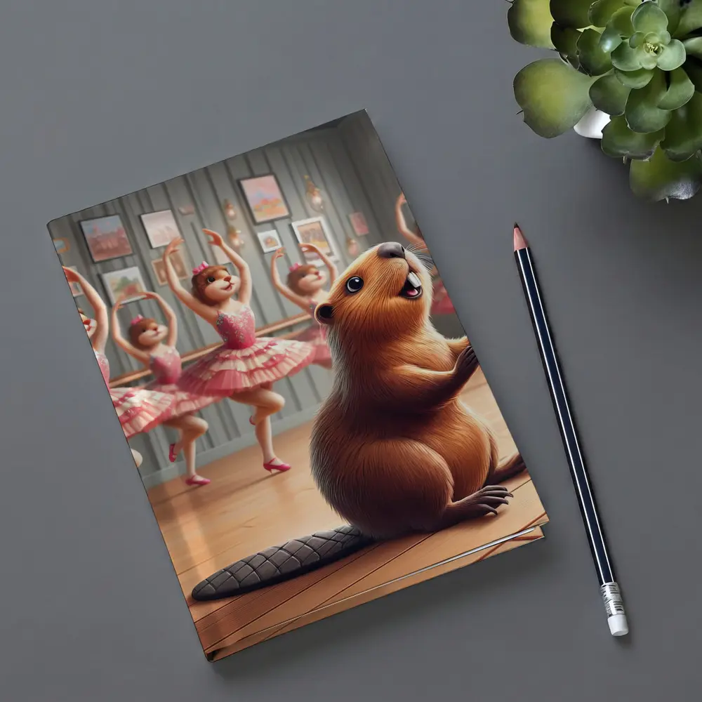 Beaver Dancing In Pink Ballet Studio – Notebooks