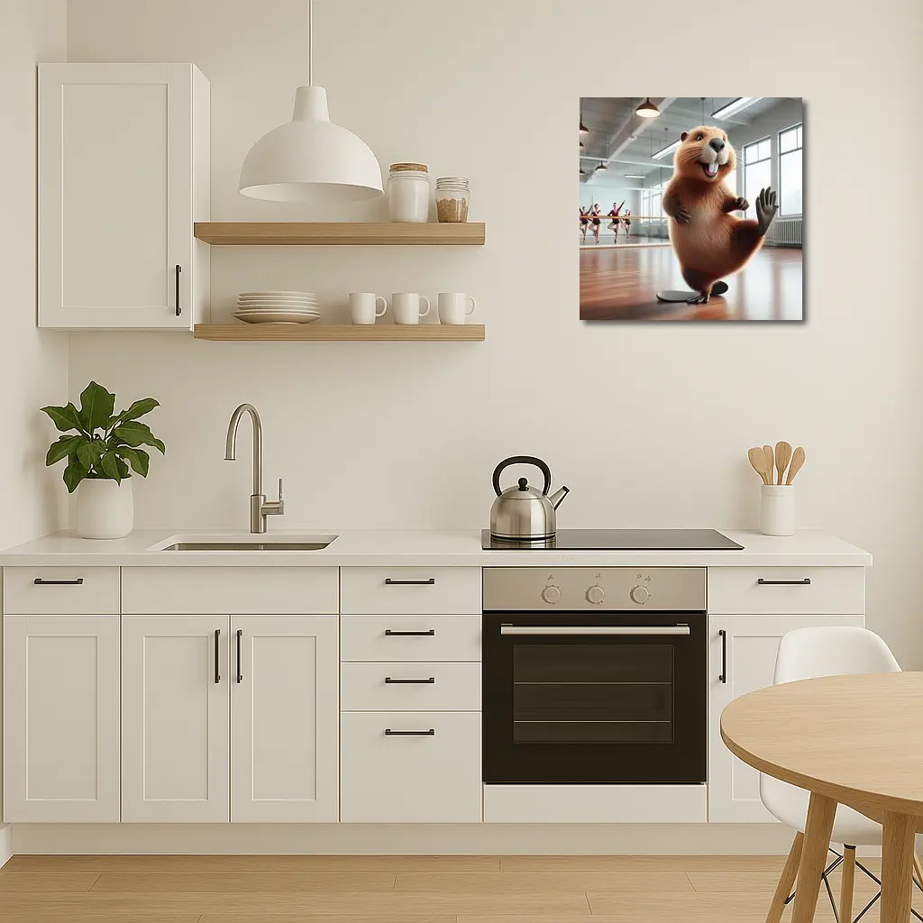 Dancing Beaver In Ballet Studio – Wall Art