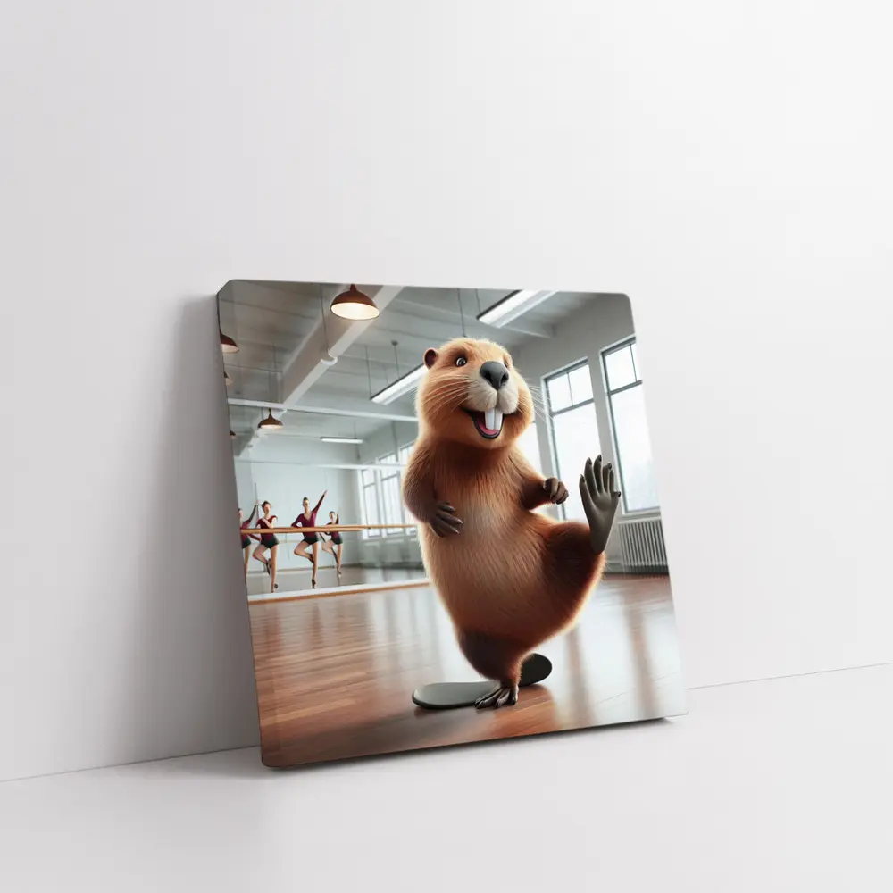 Dancing Beaver In Ballet Studio – Wall Art