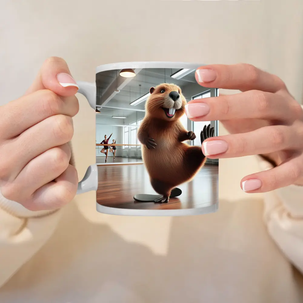 Dancing Beaver In Ballet Studio – Mugs