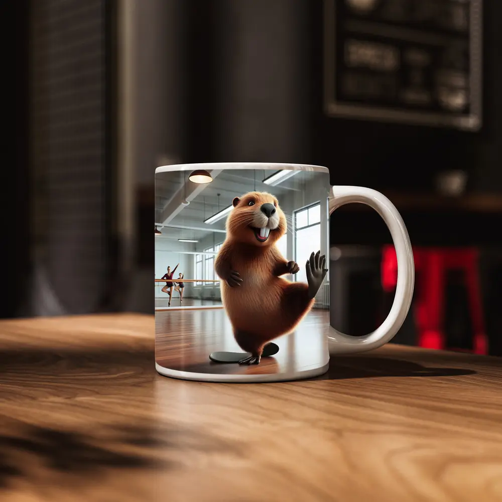 Dancing Beaver In Ballet Studio – Mugs