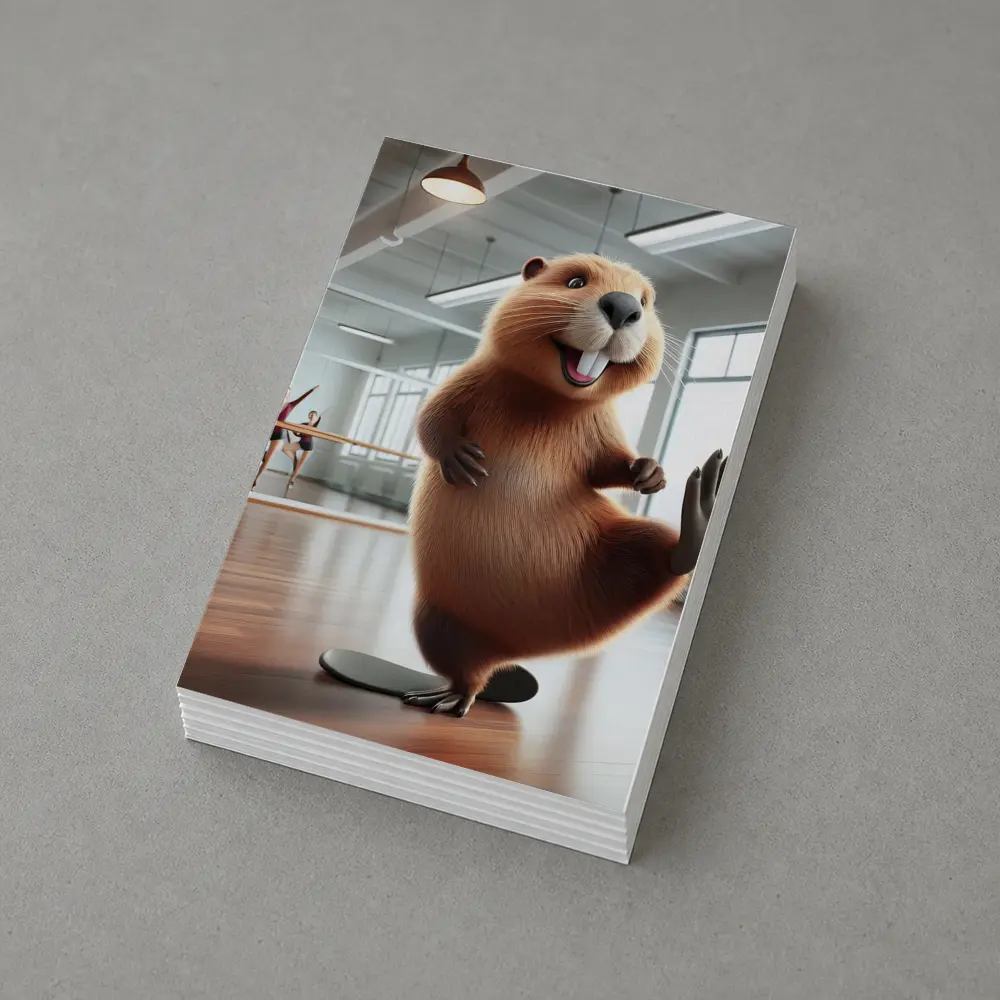 Dancing Beaver In Ballet Studio – Postcards