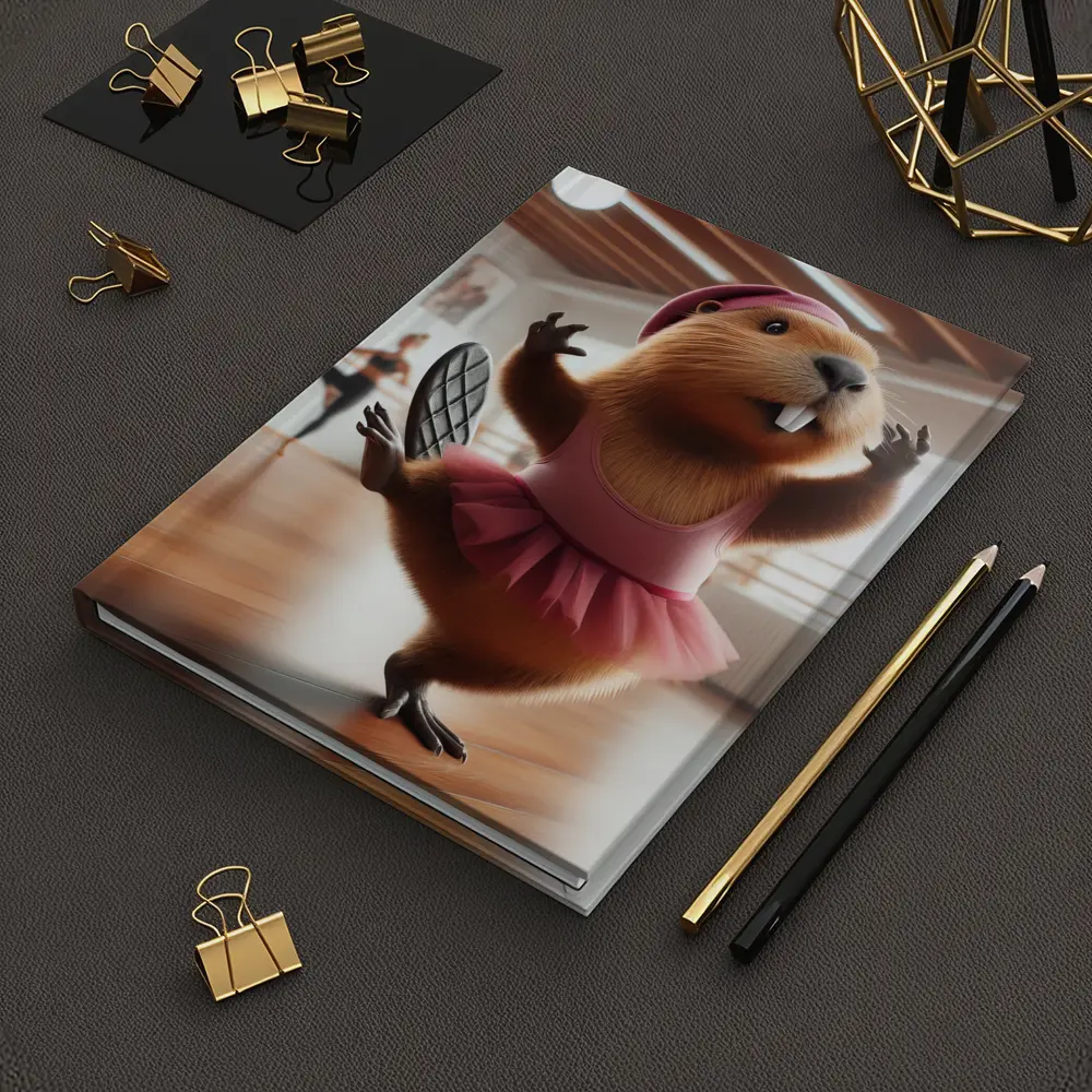 Funny Beaver Ballerina Dancing In Studio – Notebooks