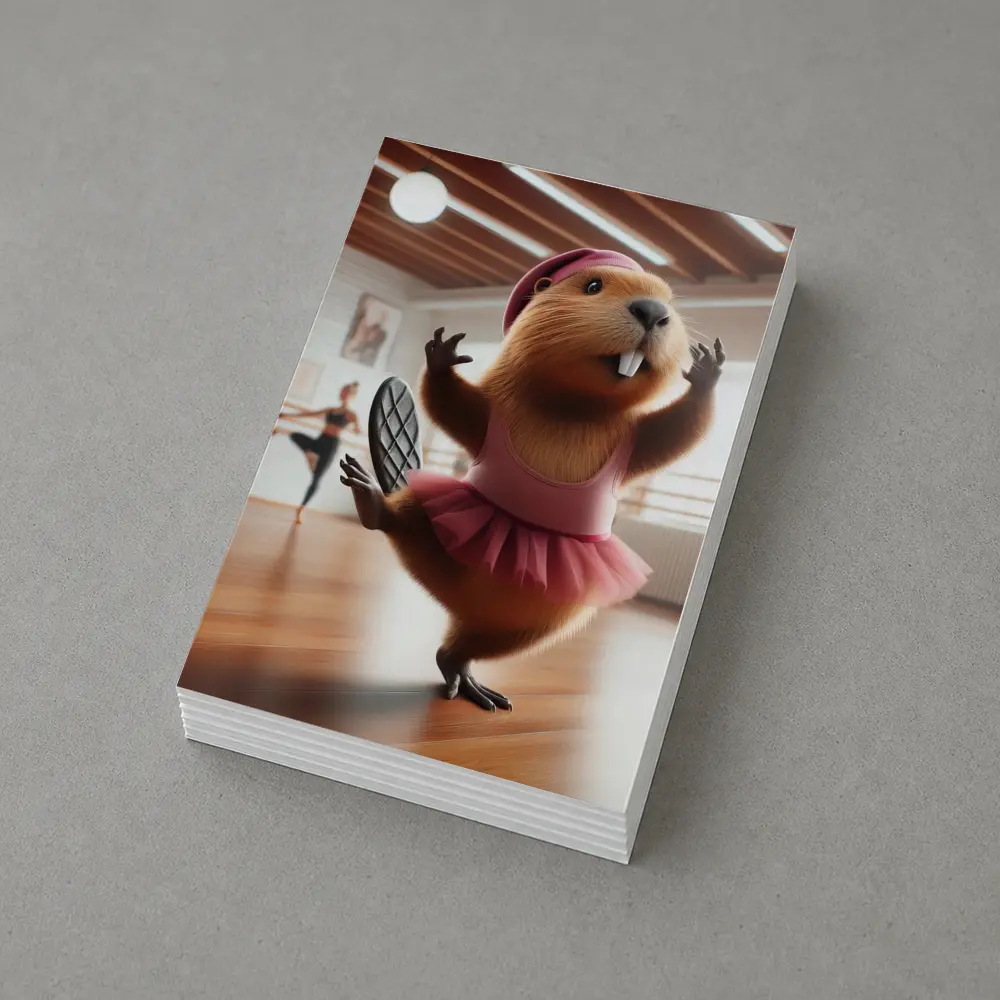 Funny Beaver Ballerina Dancing In Studio – Postcards