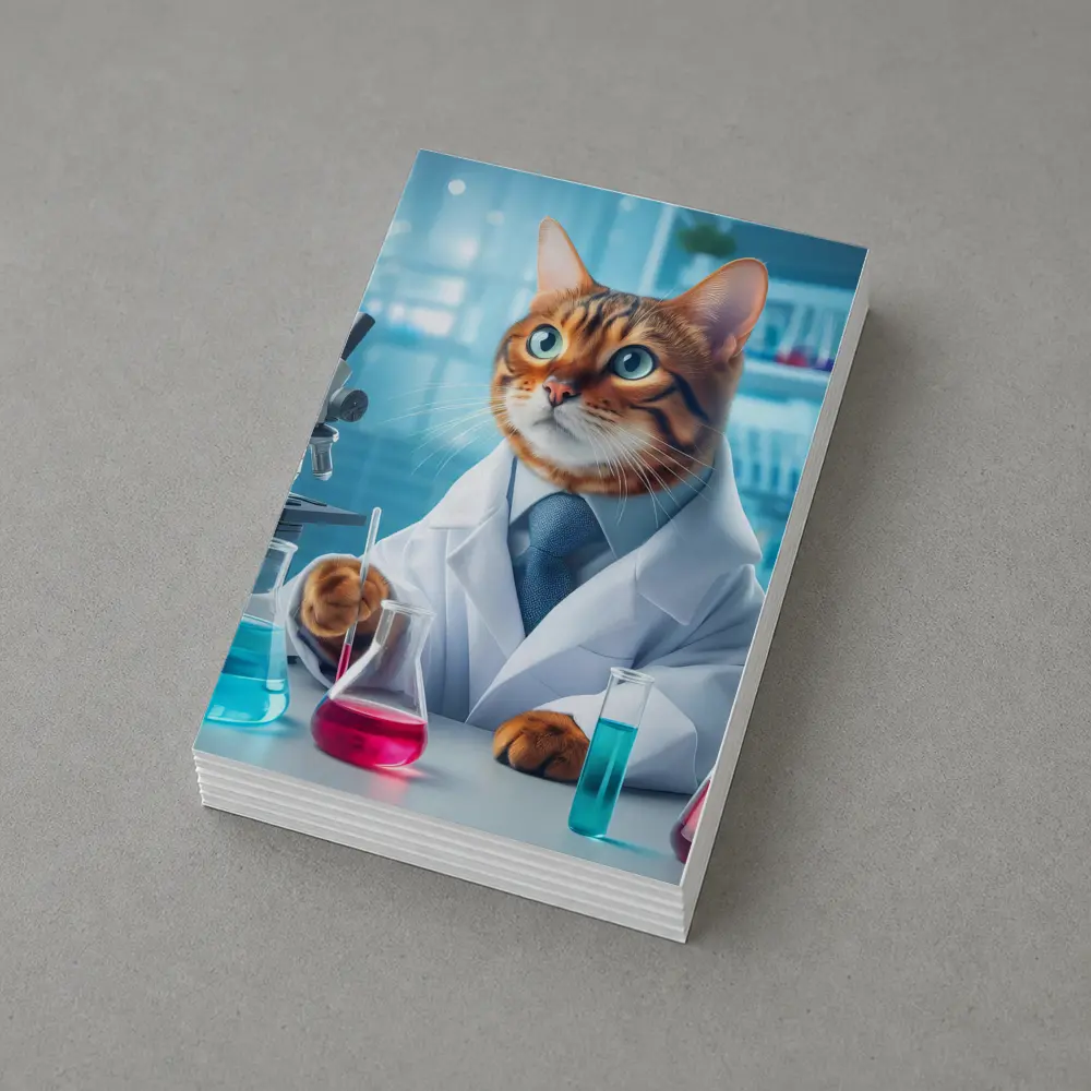 Bengal Cat Scientist In Laboratory Setting – Postcards