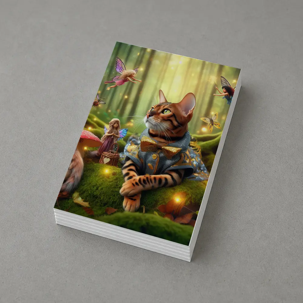 Bengal Cat Fairy Forest Fantasy Art – Postcards