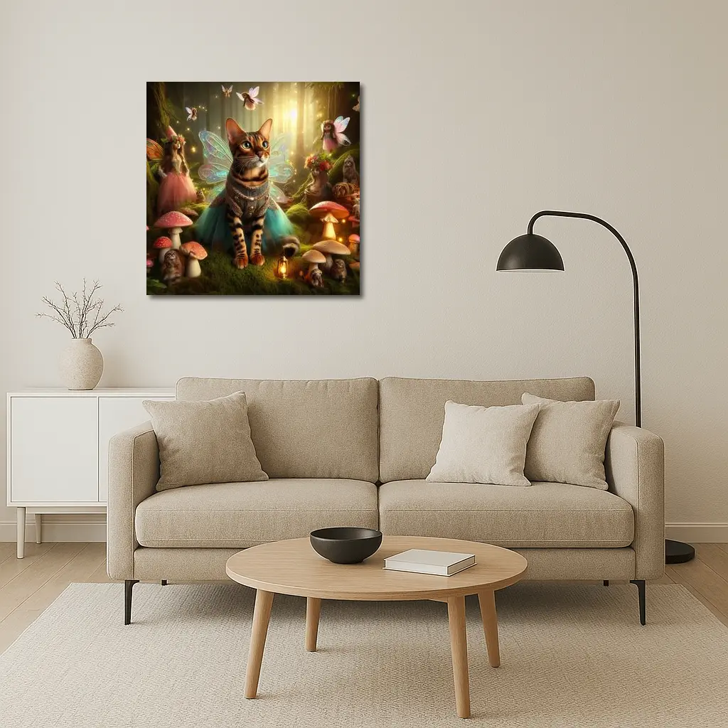 Bengal Cat Fairy Wings Enchanted Forest – Wall Art