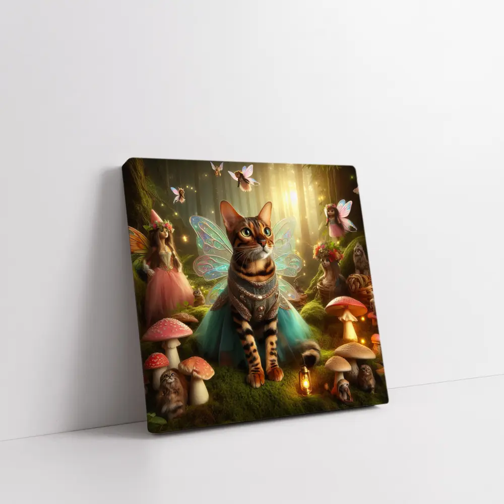 Bengal Cat Fairy Wings Enchanted Forest – Wall Art