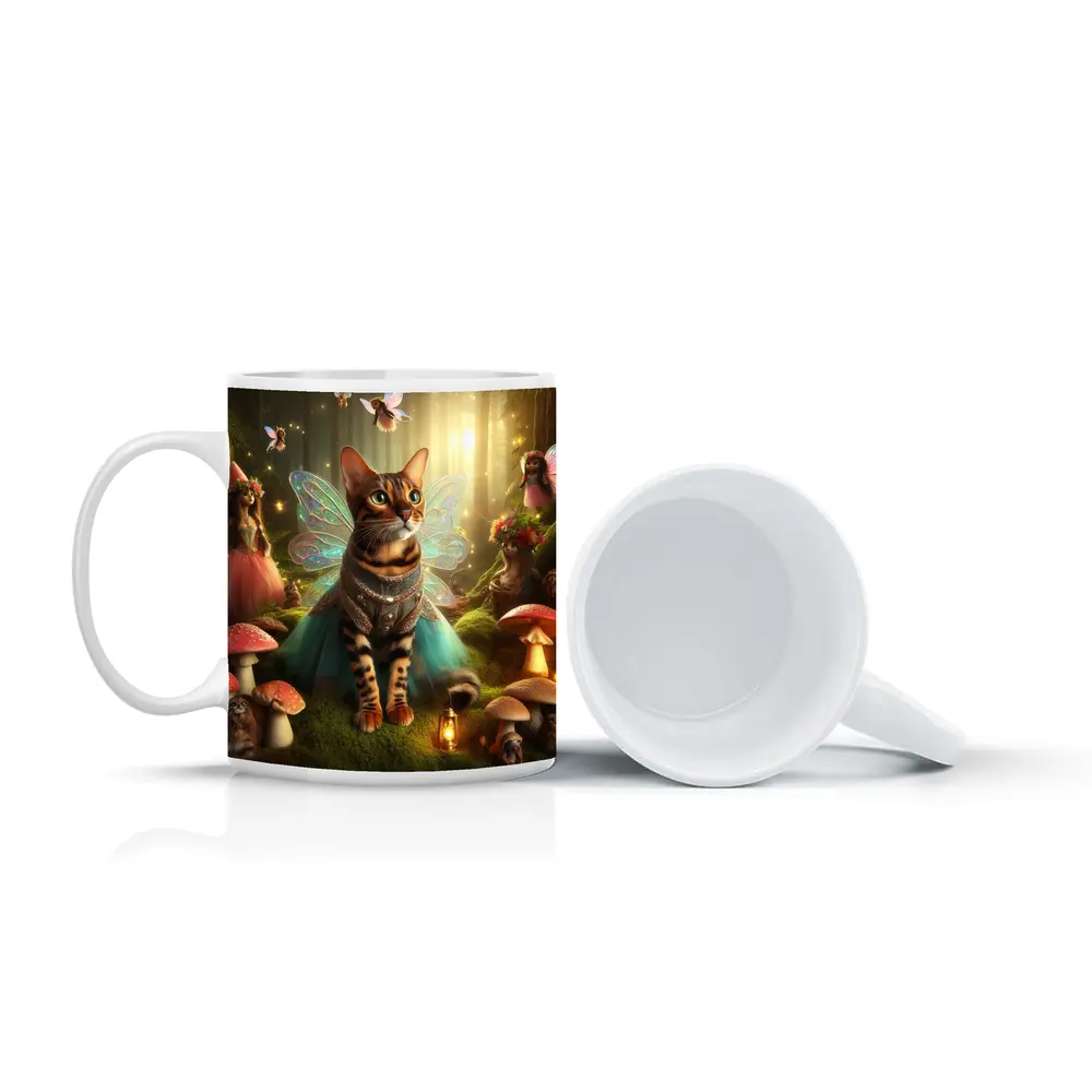 Bengal Cat Fairy Wings Enchanted Forest – Mugs