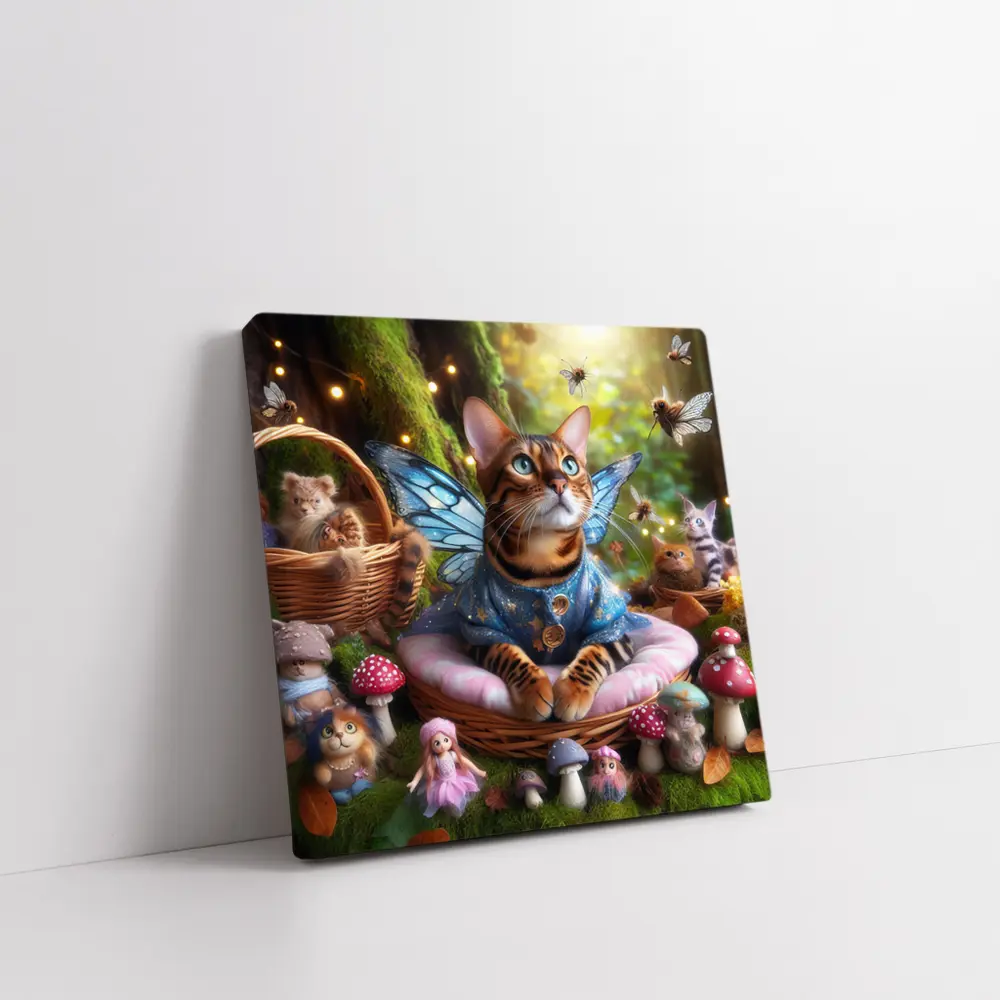 Bengal Cat Fairy Wings Enchanted Forest – Wall Art