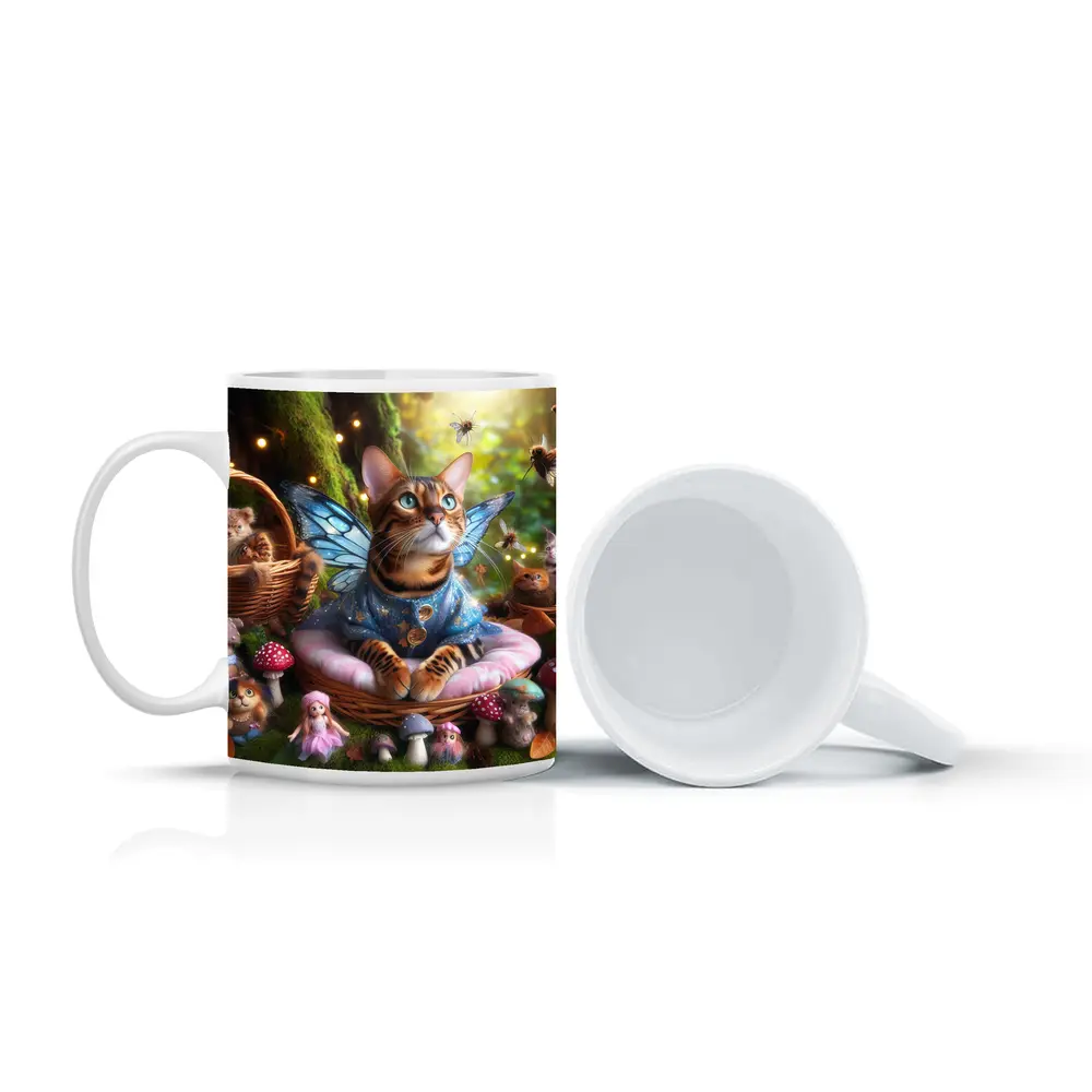 Bengal Cat Fairy Wings Enchanted Forest – Mugs
