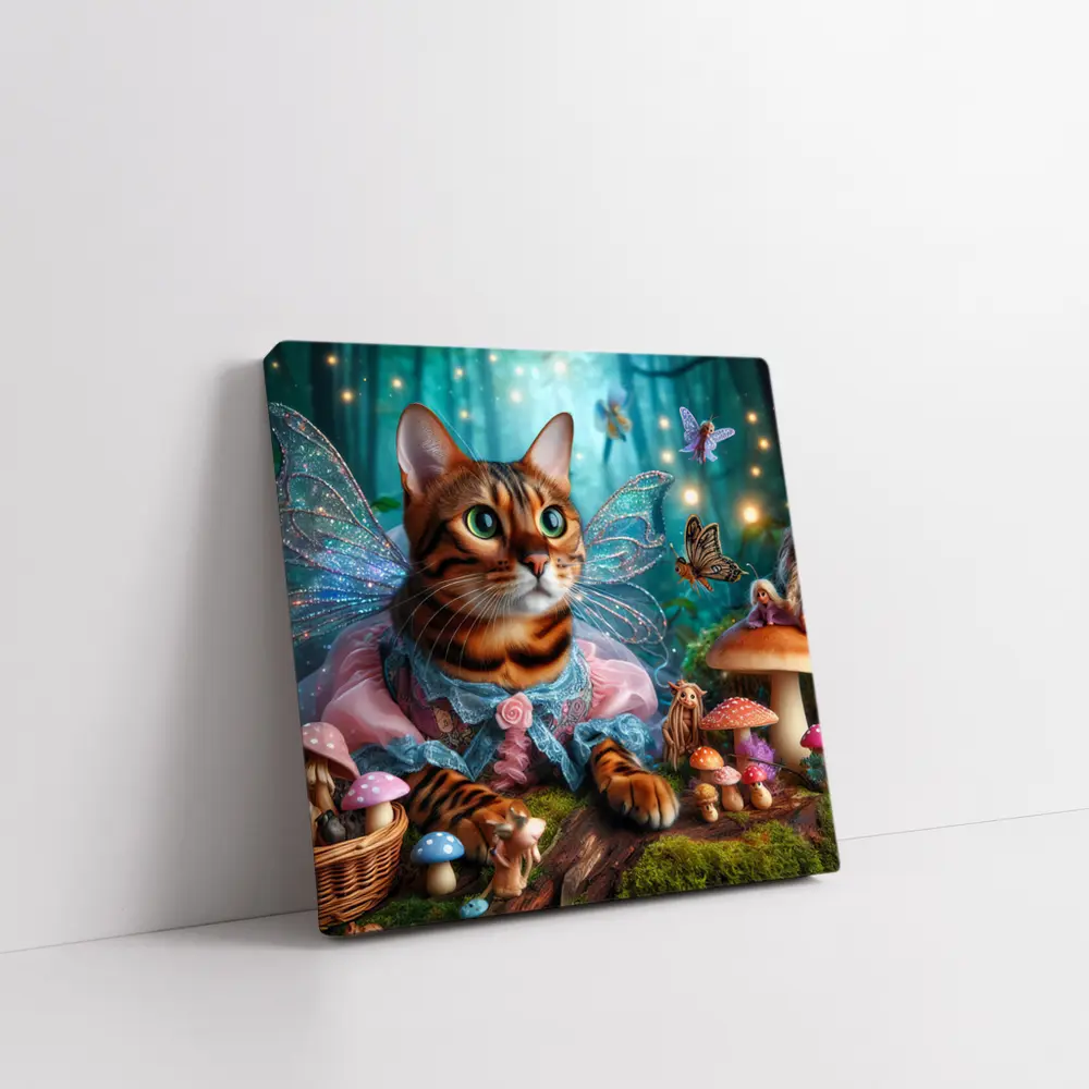 Bengal Cat Fairy Wings Enchanted Forest – Wall Art