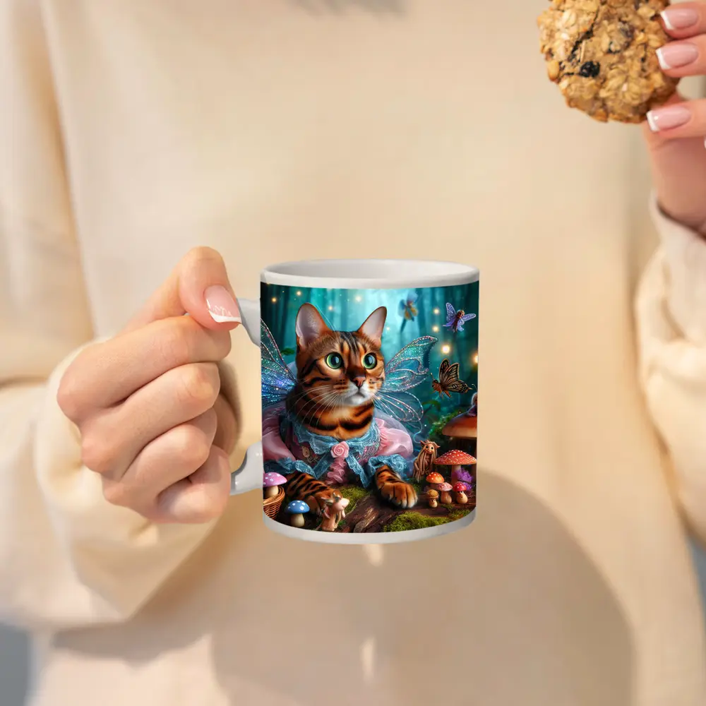 Bengal Cat Fairy Wings Enchanted Forest – Mugs
