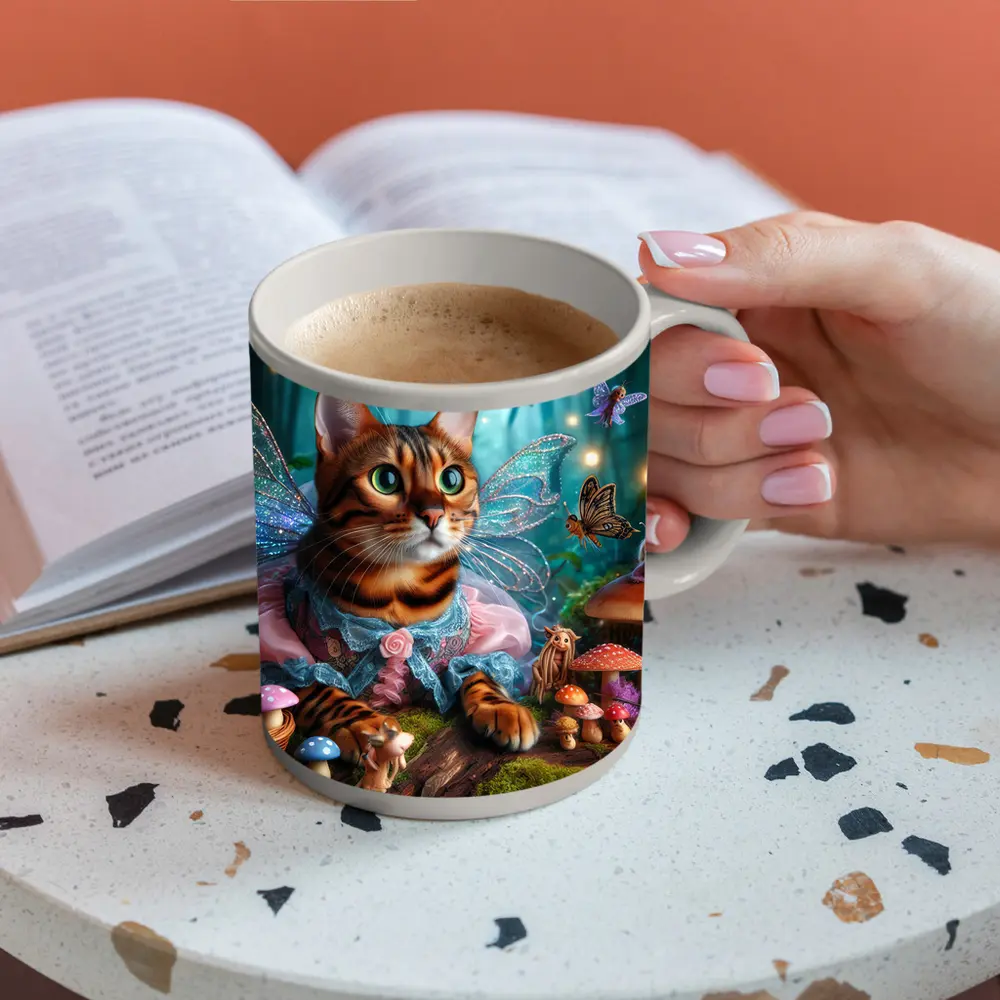 Bengal Cat Fairy Wings Enchanted Forest – Mugs