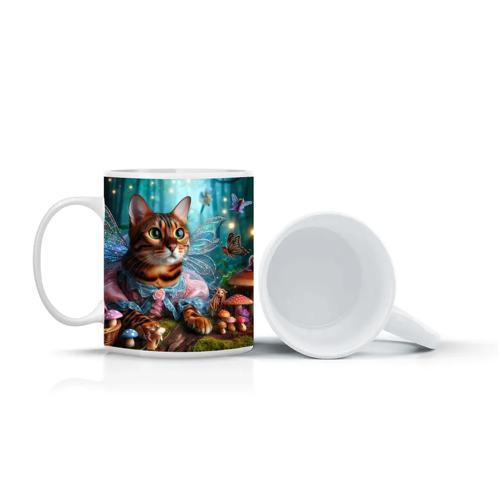 Bengal Cat Fairy Wings Enchanted Forest – Mugs