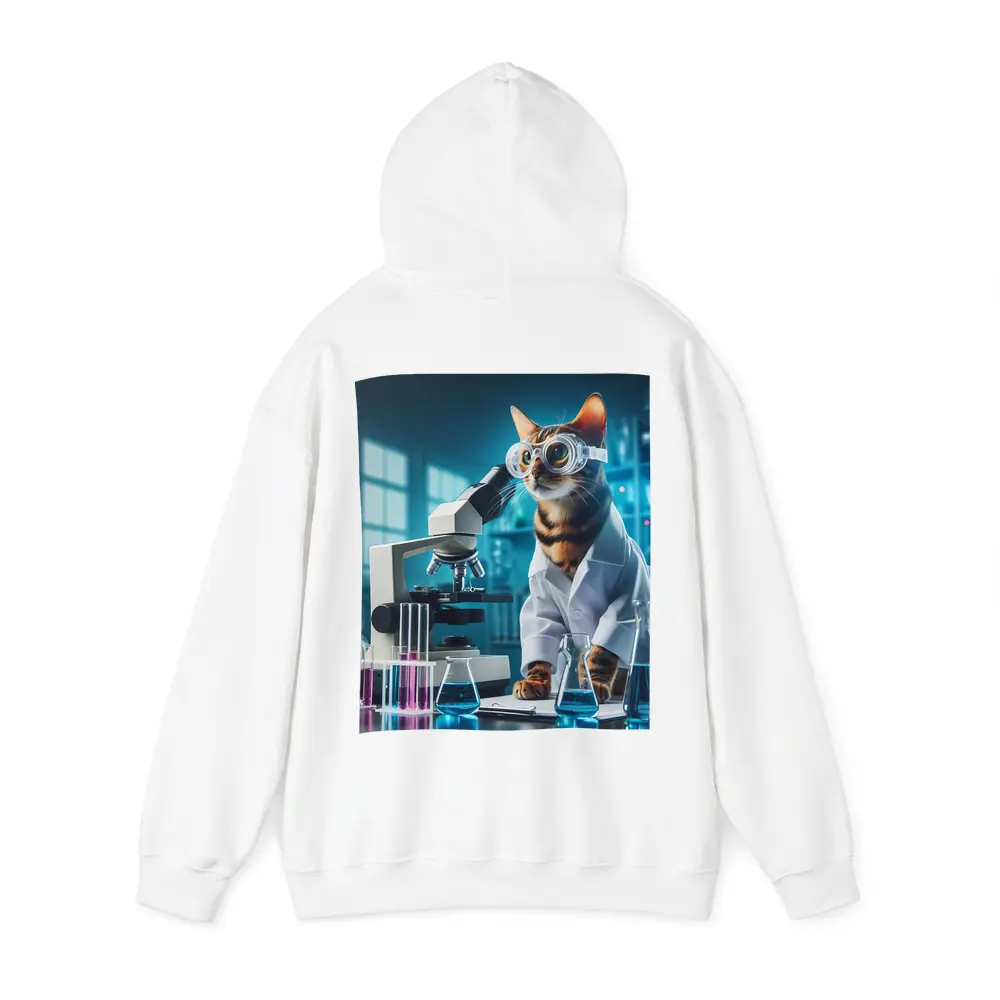 Tabby Cat Scientist Laboratory Microscope Art – Hoodies