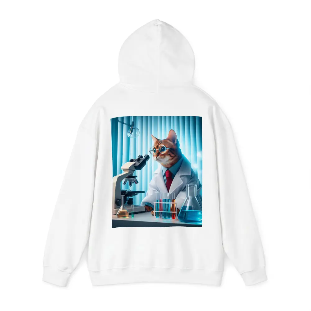 Cat Scientist In Laboratory With Microscope – Hoodies
