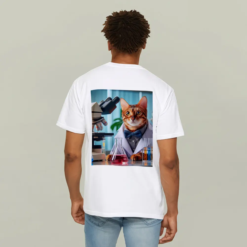 Bengal Cat Scientist Laboratory Coat Microscope – T-Shirts