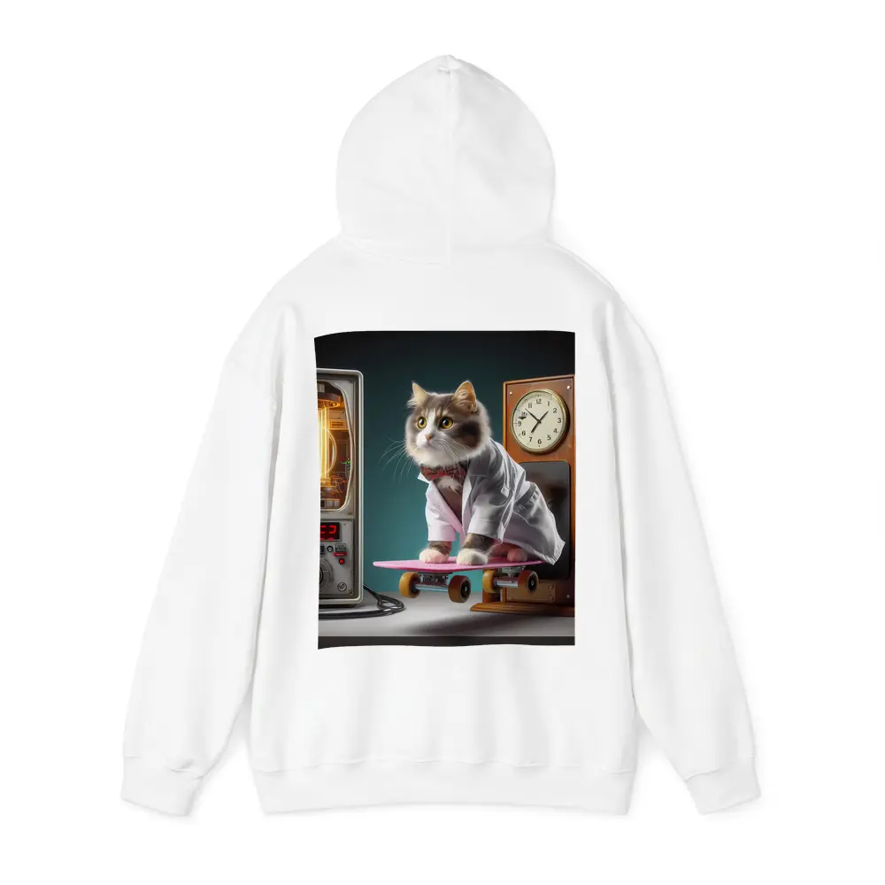Cat Doctor Riding Skateboard With Clock – Hoodies
