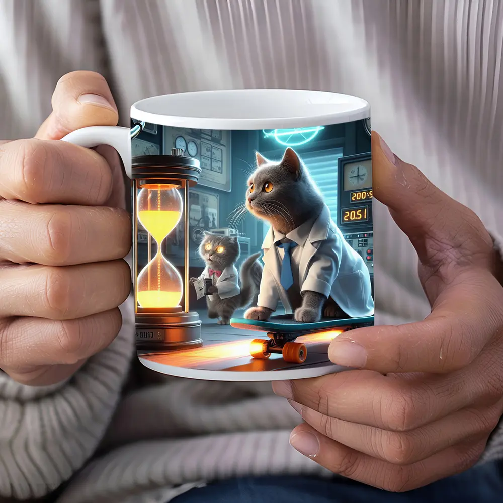 Scientist Cats Time Travel Lab Skateboard – Mugs