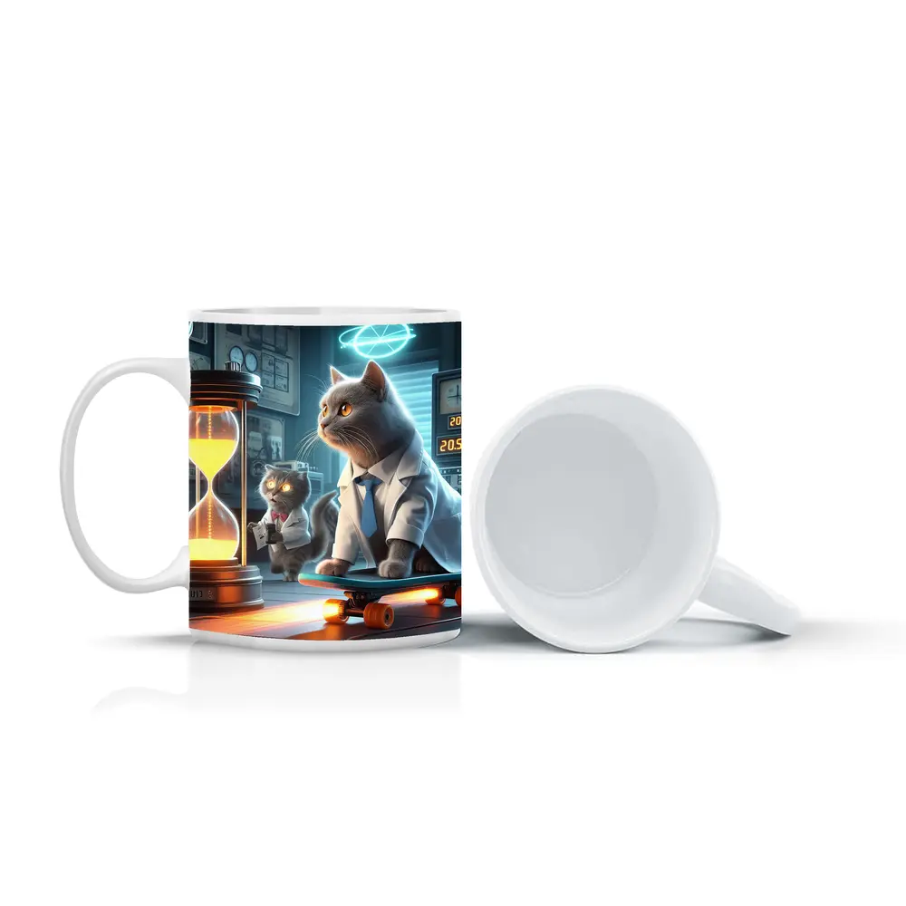 Scientist Cats Time Travel Lab Skateboard – Mugs