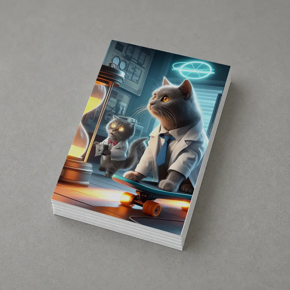 Scientist Cats Time Travel Lab Skateboard – Postcards