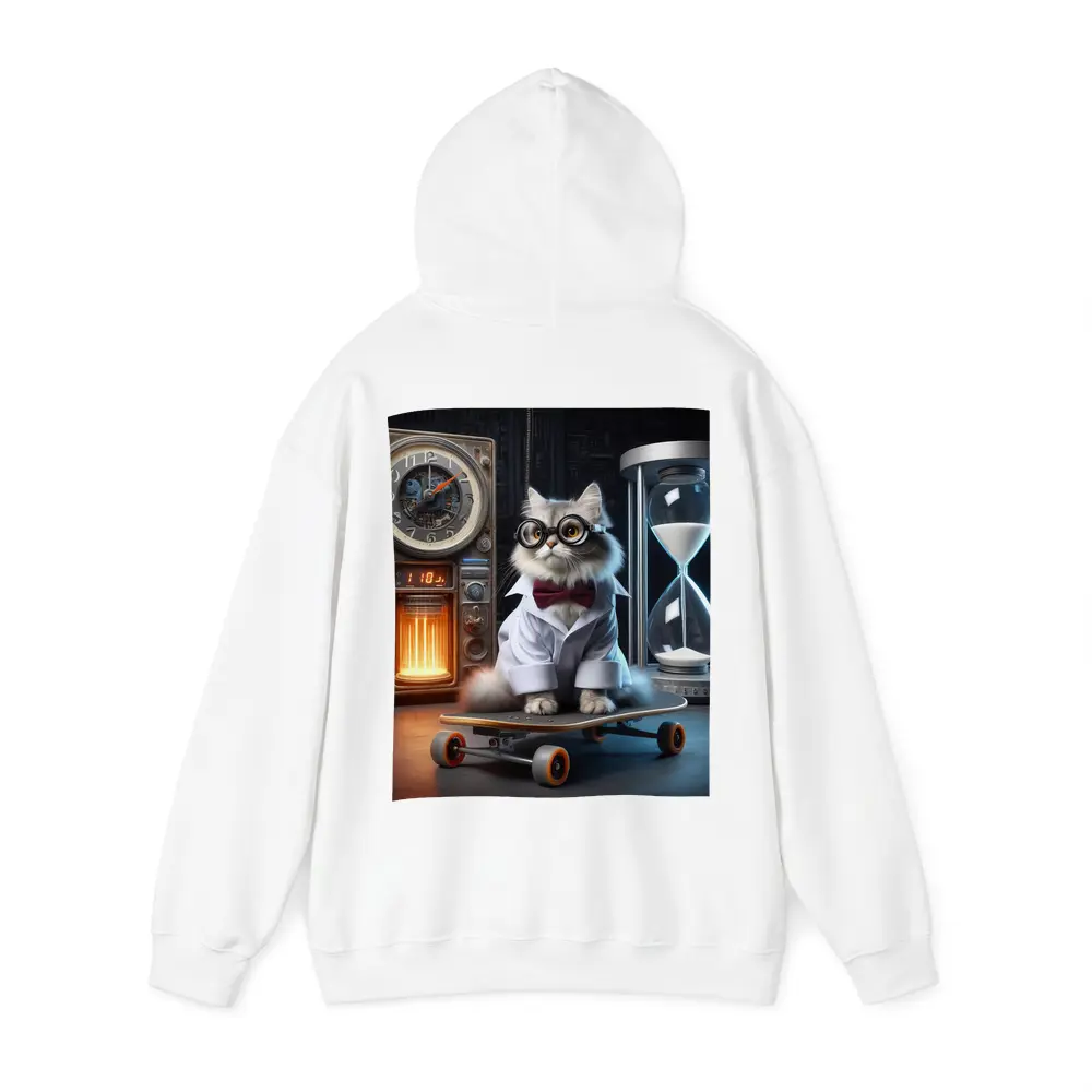 Persian Cat Scientist Riding Skateboard Lab – Hoodies