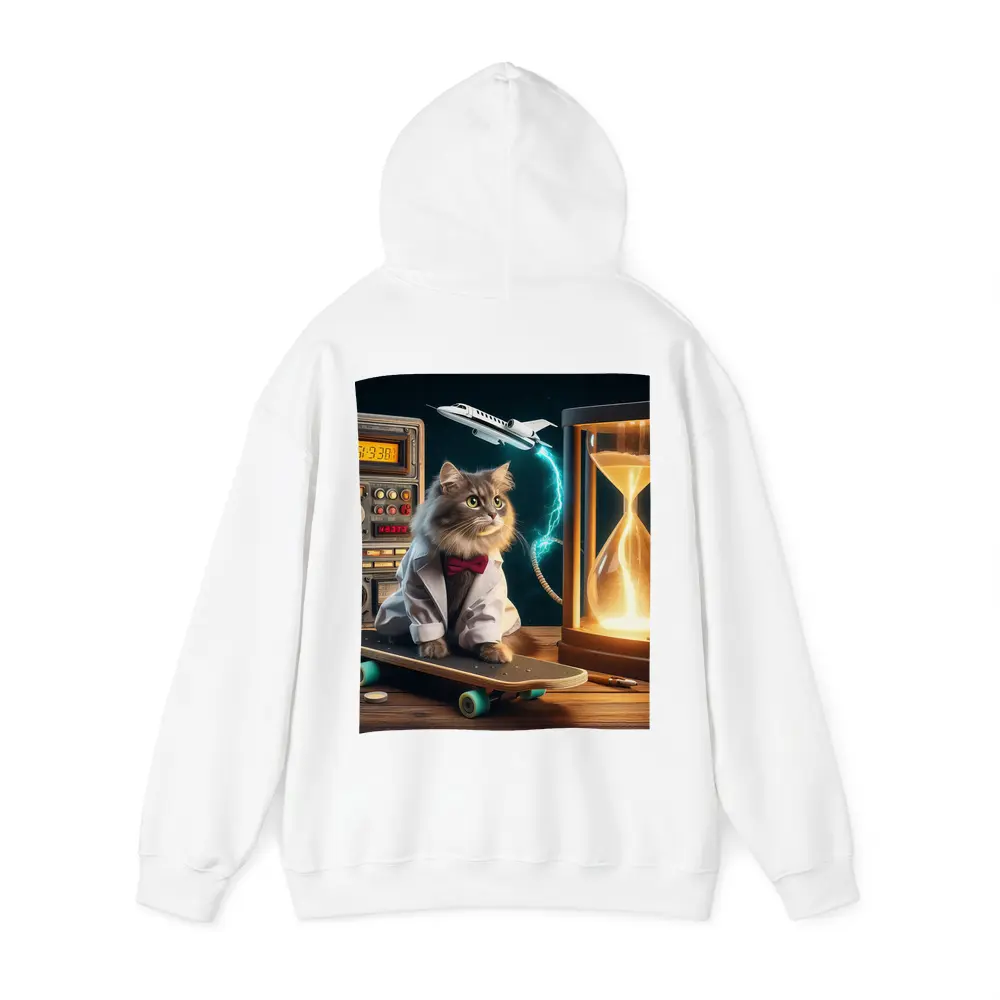 Scientist Cat on Skateboard Time Machine – Hoodies