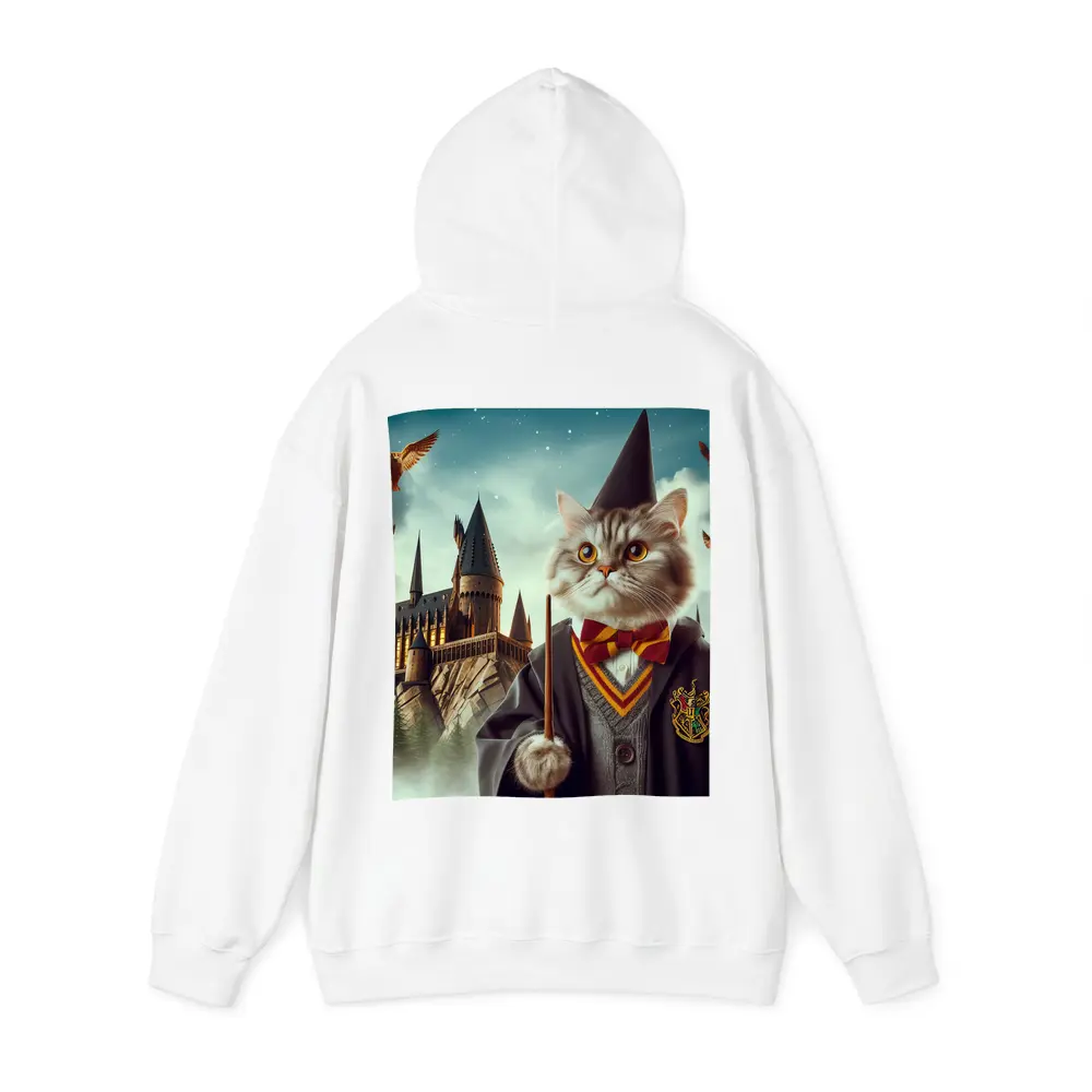 Wizard Cat in Robes at Magic Castle – Hoodies