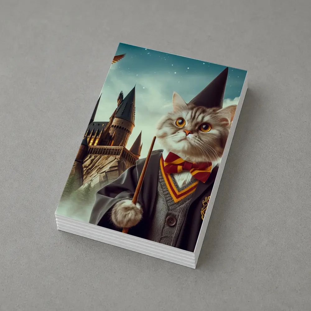 Wizard Cat in Robes at Magic Castle – Postcards