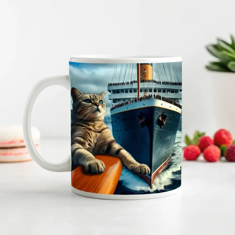 Cat on Cruise Ship Ocean Adventure – Mugs