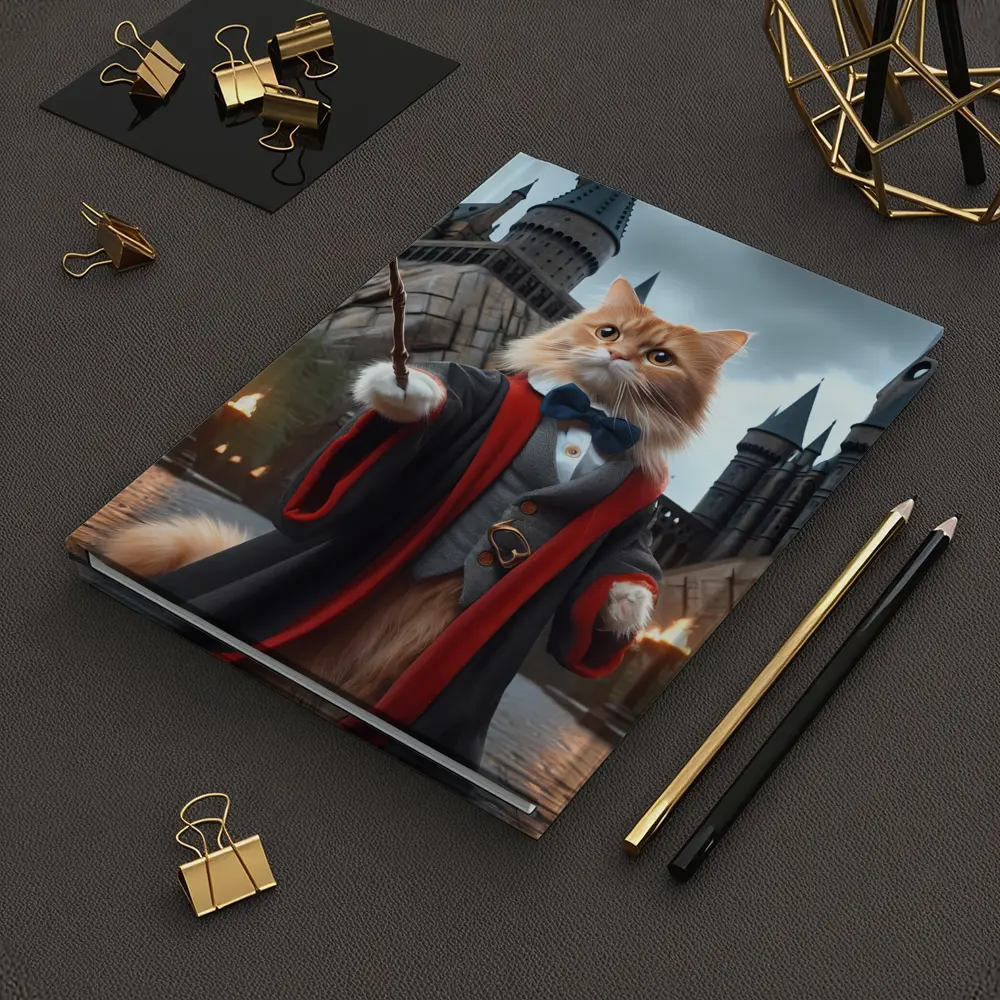Orange Cat Wizard Robes Magic Castle – Notebooks