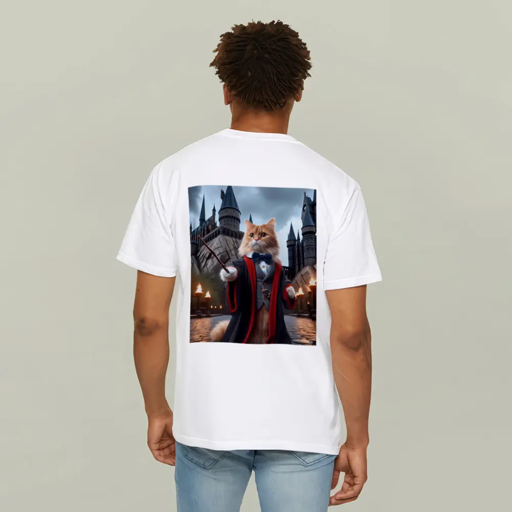 Orange Cat Wizard Robes Magic Castle – T-Shirts