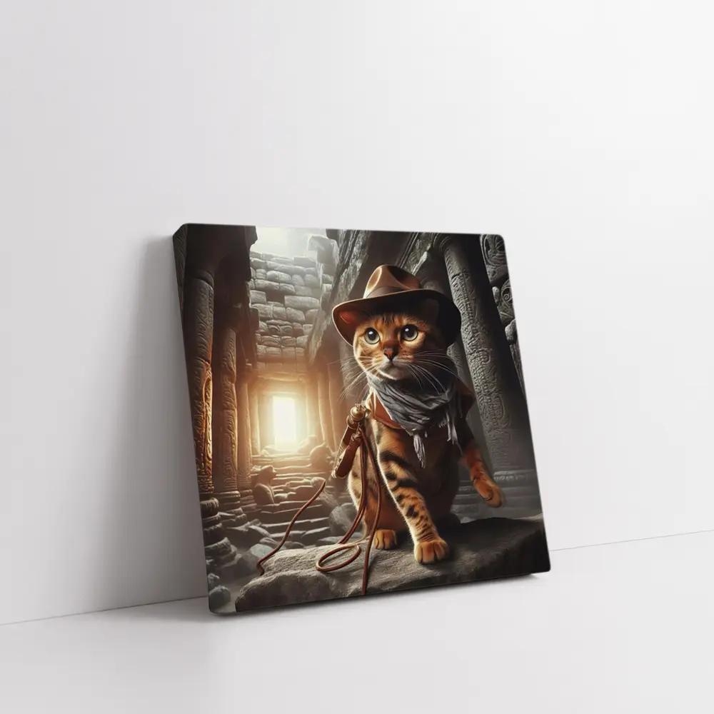 Bengal Cat Explorer Ancient Temple Ruins – Wall Art