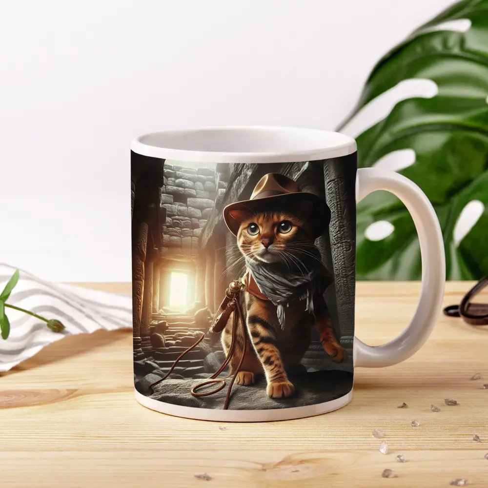 Bengal Cat Explorer Ancient Temple Ruins – Mugs