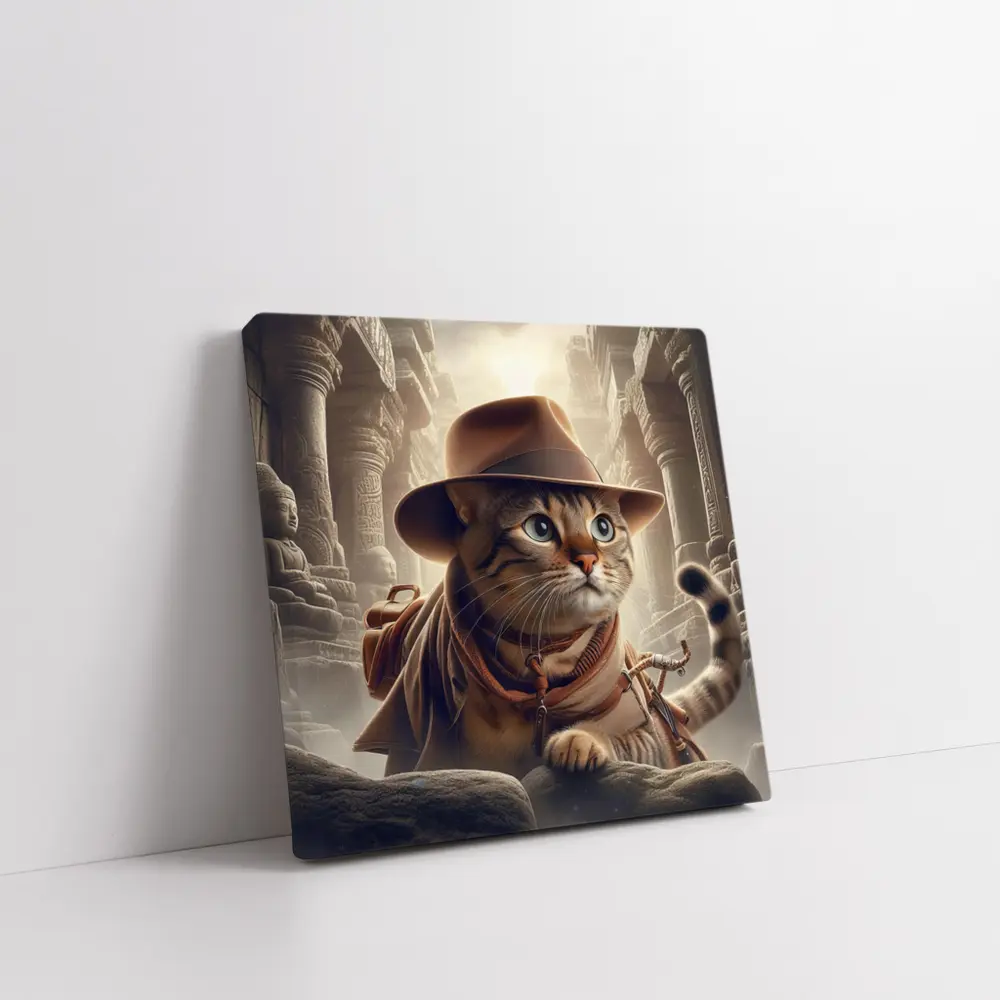 Adventure Cat Explorer Ancient Temple Ruins – Wall Art