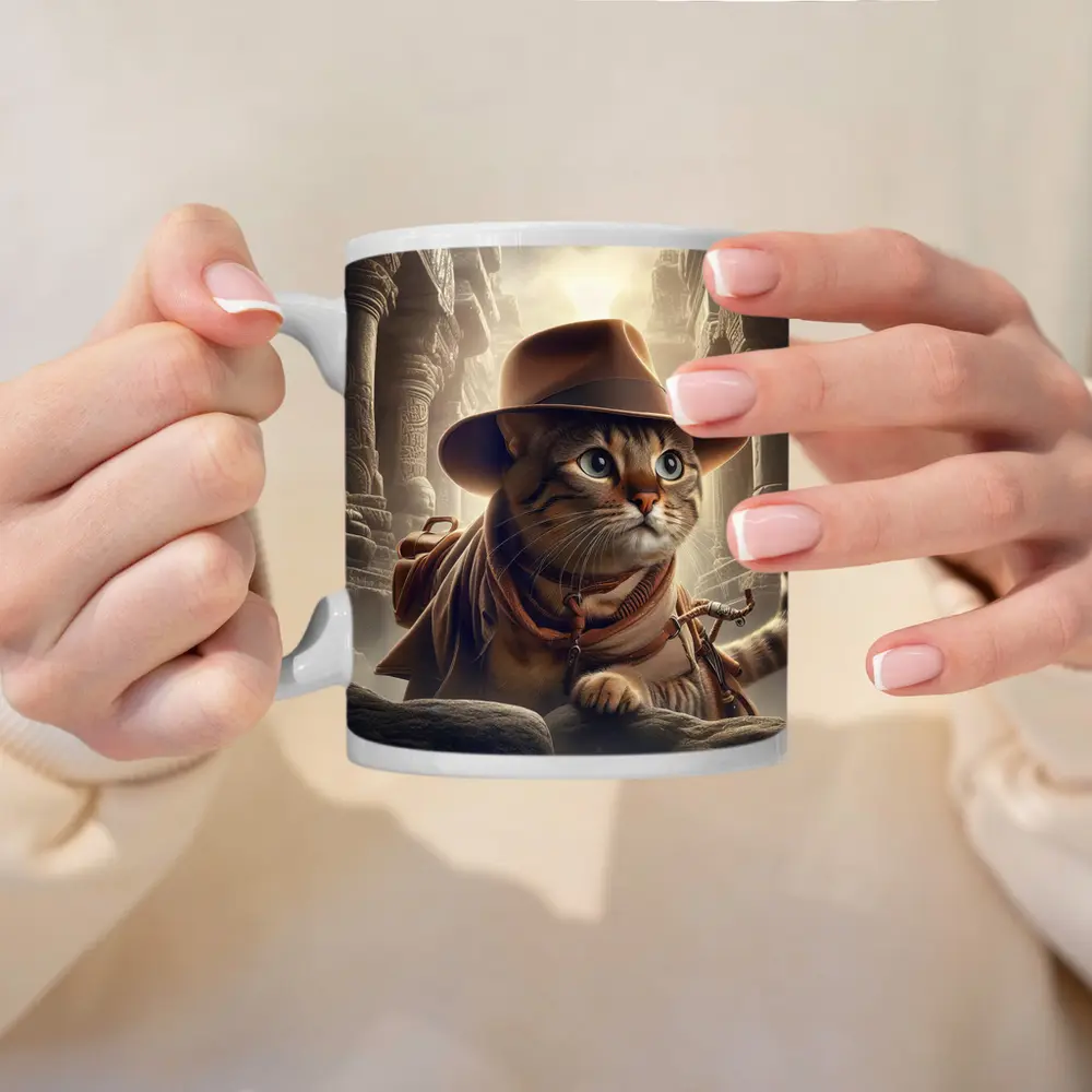 Adventure Cat Explorer Ancient Temple Ruins – Mugs