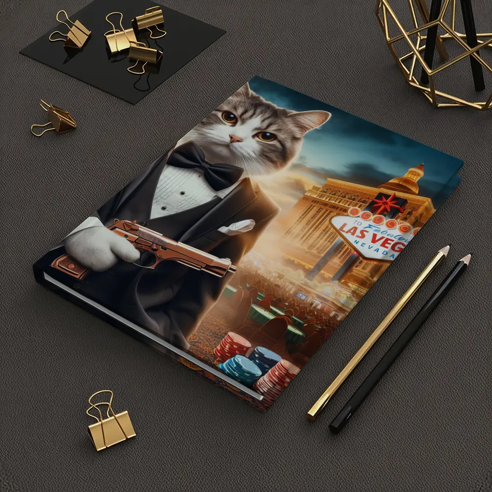 Tuxedo Cat Secret Agent Las Vegas Casino – Notebooks