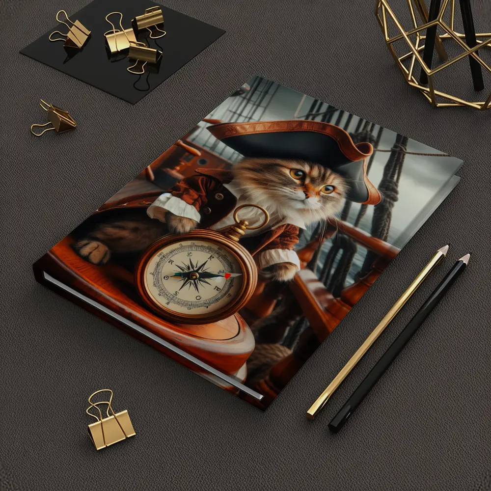 Pirate Cat Captain On Sailing Ship – Notebooks