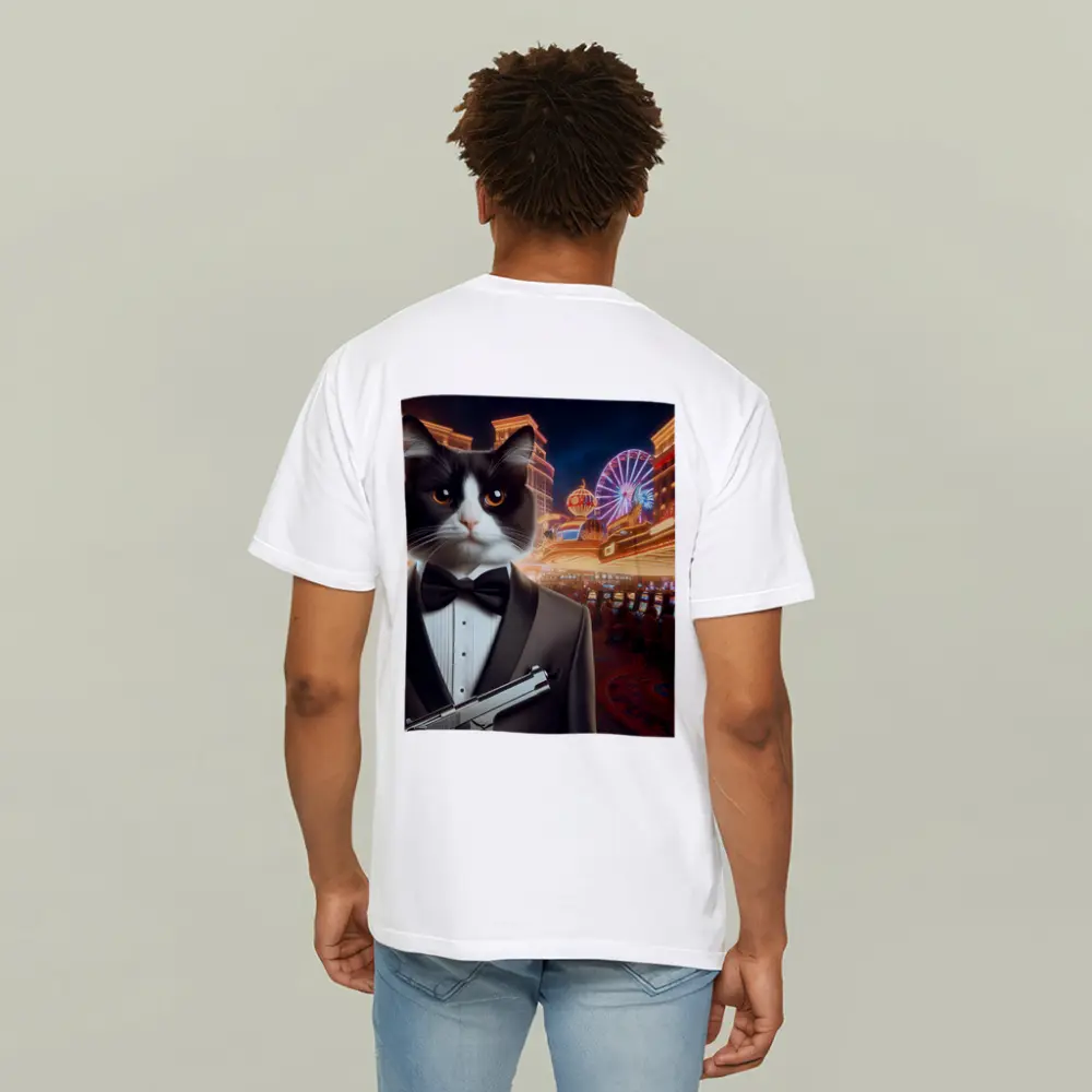 Tuxedo Cat Secret Agent Las Vegas Casino – T-Shirts
