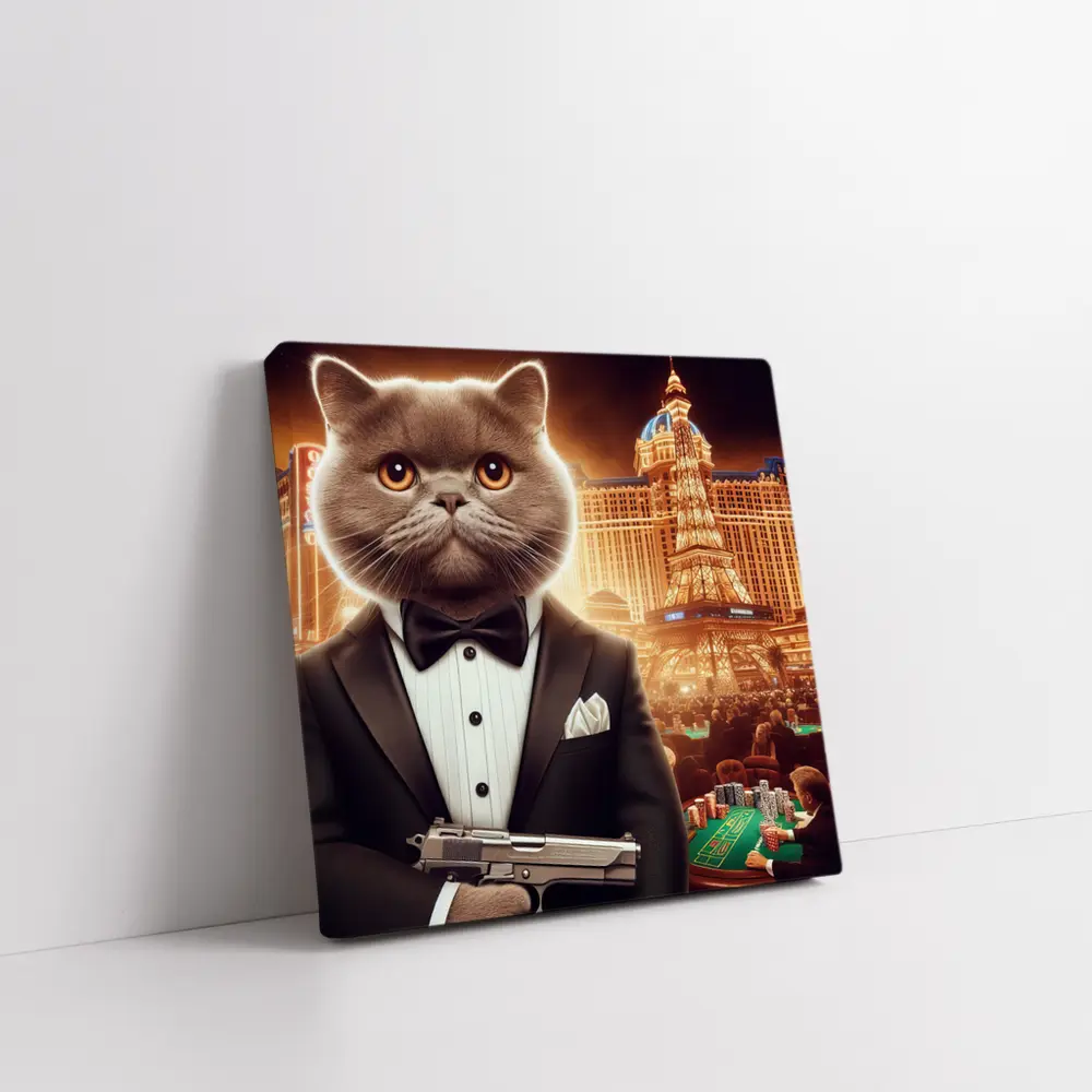 British Shorthair Cat Spy Las Vegas Casino – Wall Art