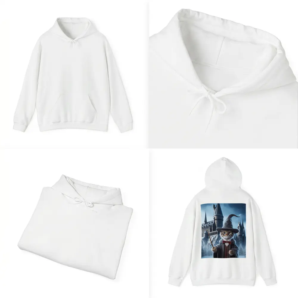 Wizard Cat Winter Castle Fantasy Art – Hoodies