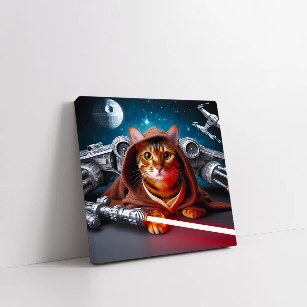 Bengal Cat Jedi Robe Space Battle – Wall Art