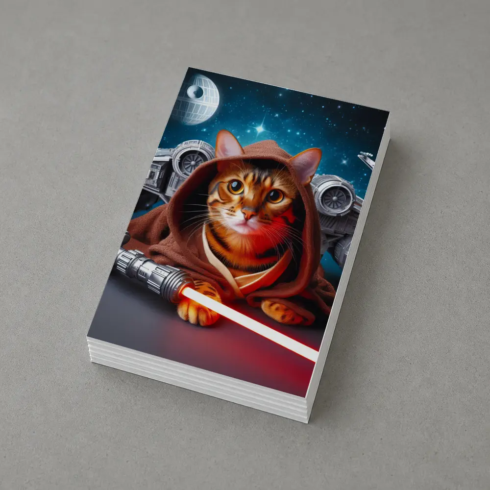 Bengal Cat Jedi Robe Space Battle – Postcards