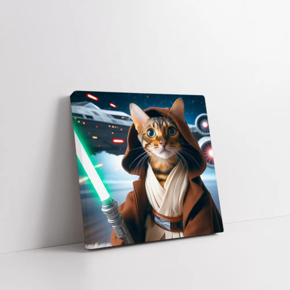 Bengal Cat Jedi Knight Space Battle – Wall Art
